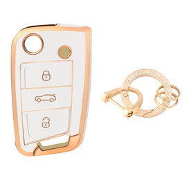 OFFCURVE Car Key Case Key Cover Car Key Cover Key Case with Key Fob for VW Golf 7 Variant Polo Tiguan Seat Leon Cupra Skoda Octavia Superb