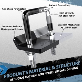 Anti Rattle Hitch Tightener 1.25", 2", 2.5", Rubber Coated Hitch Stabilizer for Trailer Accessories, Hitch Clamp Reduce Movement on Hitch Mount Hitch Tray Cargo Carrier Bike Rack,Black