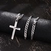 Kakonia 925 Sterling Silver Cross Necklace for Men Women with