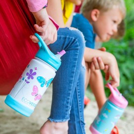 EcoVessel Frost Kids Triple Insulated Bottle with Straw 355ml, Unicorn