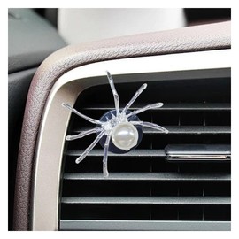 Bling Spider Car Air Fresheners Vent Clip, Funny Spider Car Dashboard Air Vent Trim Clip, Diamond Car Air Conditioning Diffuser Vent Clip, Car Interior Decoration Accessories (Silver)