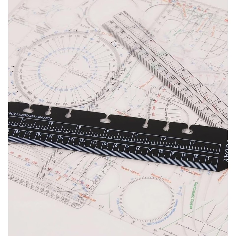 Pack of 4 Bookmark Ruler, A5 Page Marker Ruler, Folder,