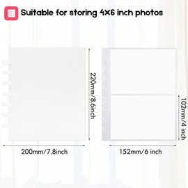 Tugle Photo Album 4x6 Photos, 80 Pockets Hard Cover Small Mini Capacity Pictures Album for Family Wedding Anniversary Baby Vacation (White)