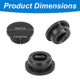 10pcs Rubber Plugs for Round Holes, 1 Inch T-Shaped Silicone Bung Flexible Waterproof Snap-On Button Stoppers Grommet Plastic Sealing Covers for Bottles Pipes Sink Overflows Bathtub Jets