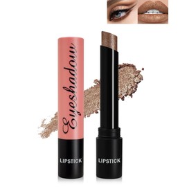 Glitter Lipstick Lip Gloss Long Lasting Waterproof, Non-sticky, Multi-use Lip Color Sticks for Shimmer Creamy Eyeshadow Crayon Pen, Diamond Shiny Bold Glow Goth Lipstick for Women Girls-03 Bronze