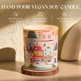 M&SENSE Creamy Puff Scented Candles for Women 10.2 oz 60 Hours Long Burning Sweet Candles Housewarming Gifts for Stress Relief, Meditation, Calm, Yoga