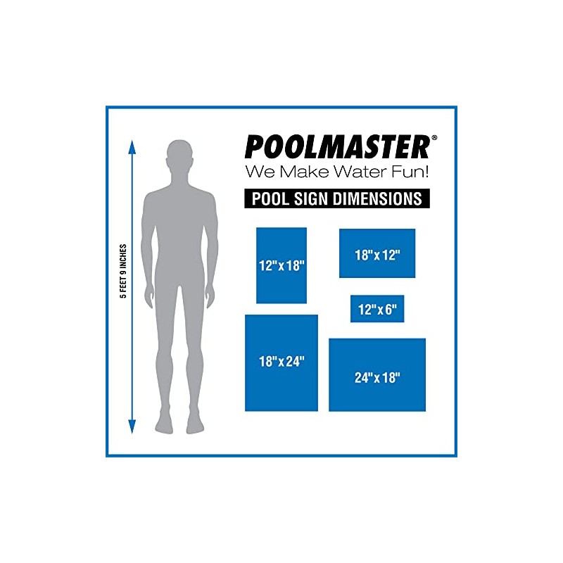 Poolmaster Sign for Residential or Commercial Swimming Pools, No Glassware