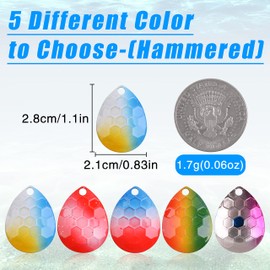 30pcs Fishing Spinner Blades Colorado Blades Colorful Copper Fishing Blades Spinnerbait Lure Making Supplies Tail Spinner Walleye Rig DIY Parts Accessories Tackle