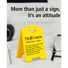 Spa Desk Little Signs Decor for Spa Room Bathroom, Self Care Gifts for Women Men, Massage Room Decor Self Care Definition Desk Sign