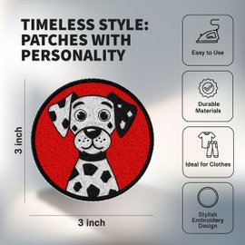 Dalmatian Patch Embroidered Iron on Patches for Clothes Backpacks Bags Jeans Jackets Size 3" ID45095