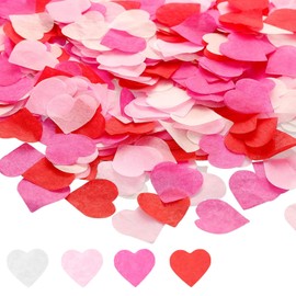 12000Pcs Colorful Heart Shaped Confetti, 4 Colours Wedding Biodegradable Confetti, Romantic Birthday Ball Decoration for Weddings, Birthday, Anniversary, Valentines (100g)
