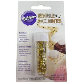 Wilton Edible Gold Glitter Star Sprinkles, Shimmering Sugar Stars for Cakes, Cupcakes, Cookies, Cocktails & Holiday Desserts, Edible Gold Cake Decorations, 0.4 oz.
