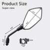 【2022 Upgraded】 Universal Motorcycle Convex Rear View Mirrors, With 10mm