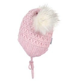 Sterntaler Baby Girl Knitted Hat Baby Knitted Hat Structure with Ear Flaps, pink