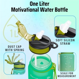 Repton Tritan Water Bottle | BPA Free 700 ml Sports Water Bottle with Straw | Leak Proof Re-Usable Flip Top Drinks Bottles for Outdoors, Gym, Cycling and Schools (Green & Yellow)