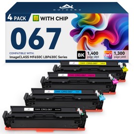 067 Toner Cartridges Set Compatible Replacement for Canon 067 067H Cartridge Works with Canon Color imageCLASS MF656Cdw MF654Cdw MF653Cdw LBP632Cdw LBP633Cdw MF650C LBP630C Series Printer 4-Pack