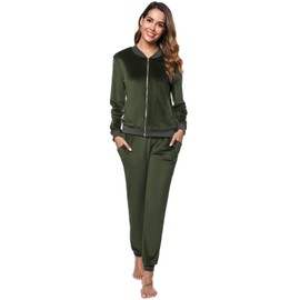 Women's Velour Tracksuit Set 2 Piece Loungewear Joggers Set Ladies Velour Sportwear Set Long Sleeve Tracksuit Loungewear Set