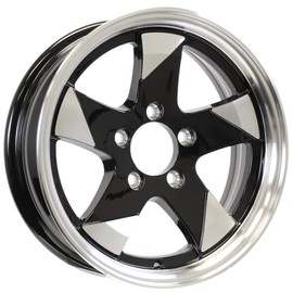 eCustomrim Aluminum Trailer Wheel 15 Inch 5 Lug On 4.5 Center Ascent Black Brushed Rim Face