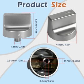 Stove Knob Replacement W10850015 W11239985 Compatible with Whirlpool Gas Range Oven Knobs Replacements
