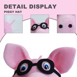 Piggy Costume Hats. Handmade Funny Pig Costume Party Hat. One Size Fits Most Costume Headwear.