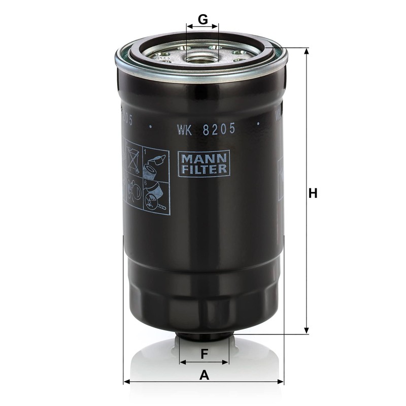 MANN-FILTER WK 8205 Fuel Filter for Cars and Transporters