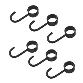 Zerniple Stainless Steel Hook Towel Hanger Black Hook Kitchen Utensil Hook (6 Pieces)