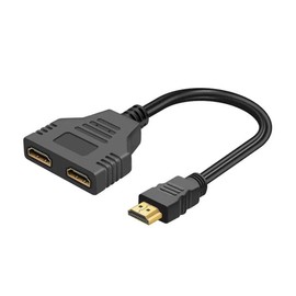 PMTFUMY HDMI Splitter 1x2-1 Input to 2 Output Adapter for Dual Monitor Setup, 1080p HD, Compatible with LCD, LED TVs & Monitors