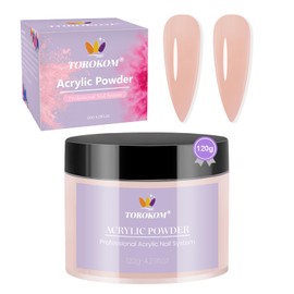 TOROKOM Acrylic Powder, Large 120g/4.23oz Capacity Professional Acrylic Nail Powder for Nail Extension, Nail Carving, Long-Lasting, No Nail Lamp Needed (Dark Nude, One Size)