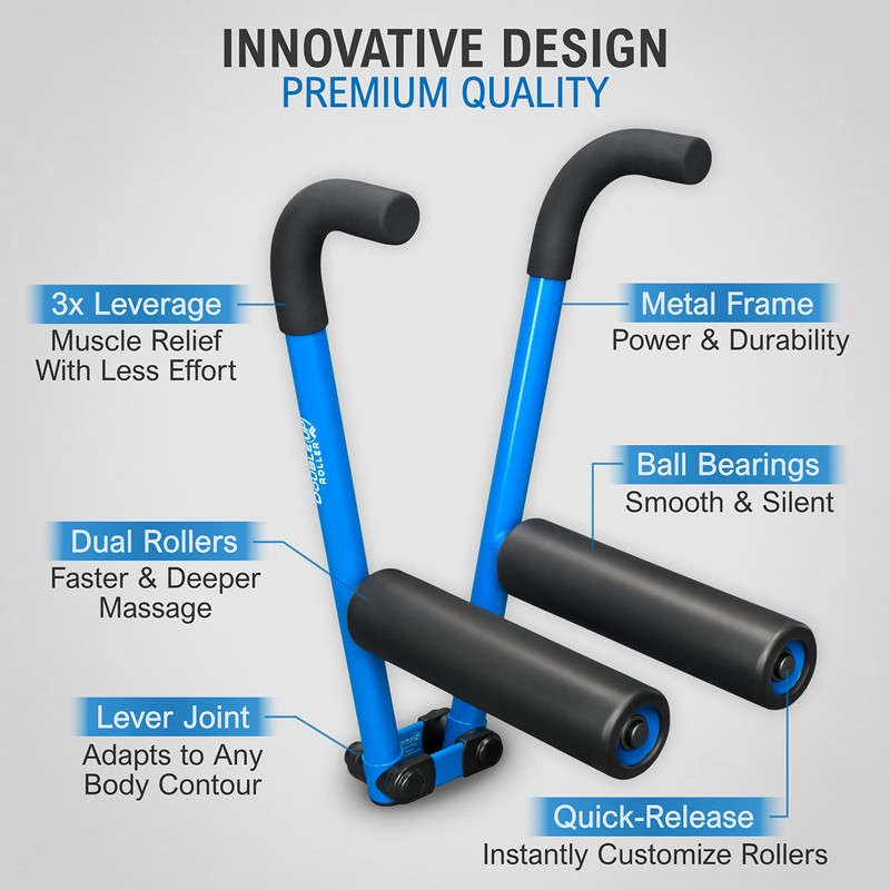 DoubleUP Roller Therapy Kit - Muscle Massager with Lever-Action Pressure