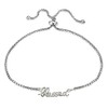 Hoops Loops Pulsera Ajustable de Plata de Ley con Acabado