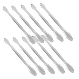 FUNOMOCYA Sturdy Metal Spatula 10PCS Measuring Spoon Set Double Spoon Sampling Spoon for Cosmetics