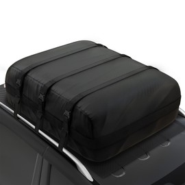 iBirdie Roof Rack Cargo Carrier 24.1 Cubic Feet, Soft-Shell Rooftop Cargo Box, Waterproof Heavy Duty 1200D for Car with/Without Roof Rack, Includes Anti-Slip Mat, Door Hooks, 52x40x20 inches
