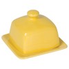 Now Designs Stoneware Square Butter Dish with Lid, Lemon Yellow