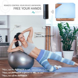 ASAKUKI Smart WiFi Oil Diffuser, Alexa & Google Compatible, 700ml, 7 LED Colors