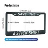 HOSNYE Save The Stick Shift License Plate Frame Metal License