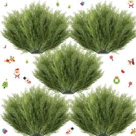 Giegxin 300 Pcs Artificial Pine Branches Christmas Greenery Sprigs and Twigs 13.39 Inch Faux Christmas Picks Pine Stems Bulk DIY Accessories for Holiday Xmas Tree Wreath Garland Home Garden Decoration
