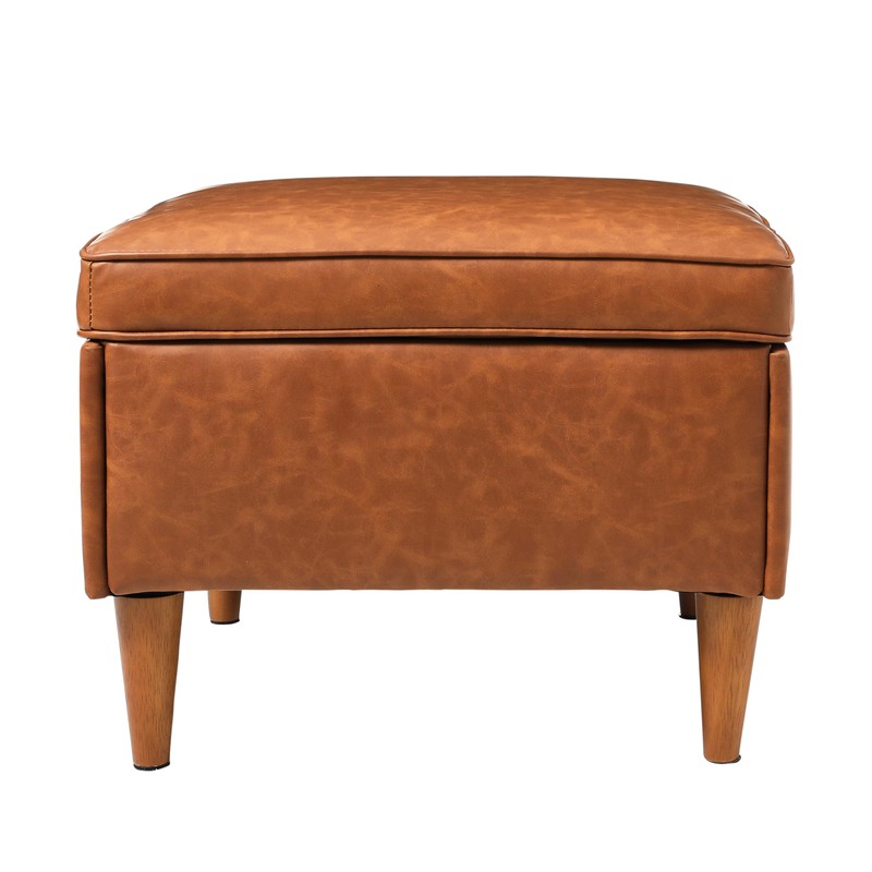 Creative Co-Op Atley Upholstered Modern Ottoman with Storage and Solid