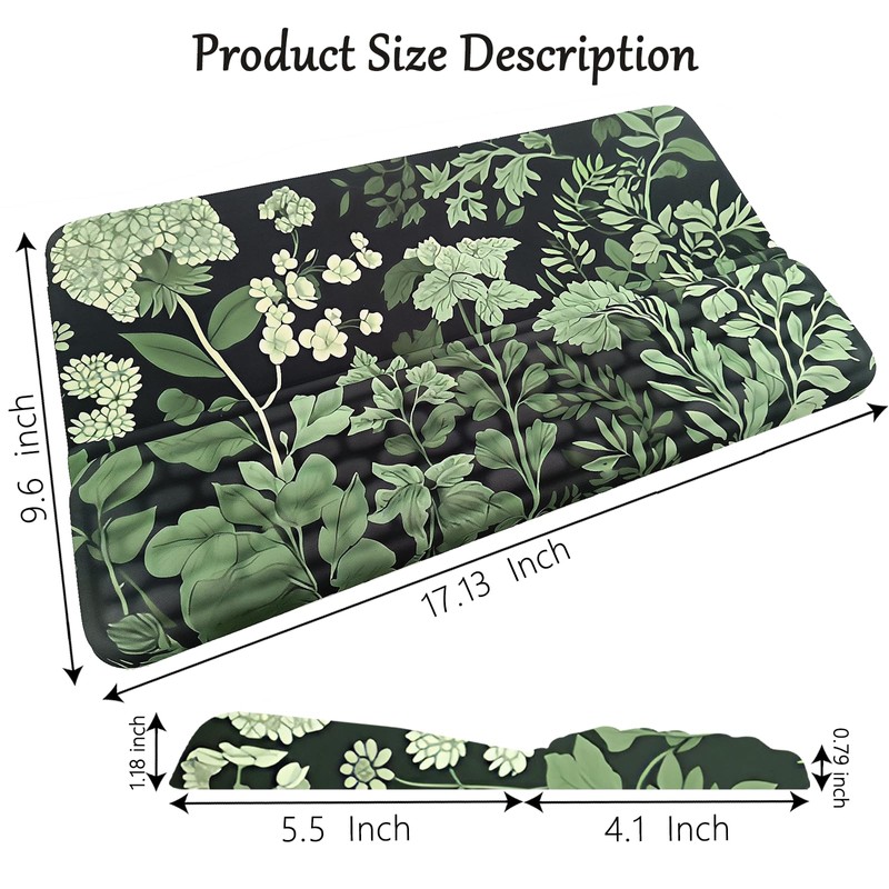 Computer Keyboard Stand Pad with Wrist Rest Easy Typing Sage