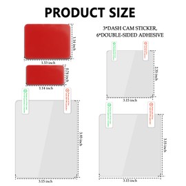 3PCS Windshield Sticker Holder with Dash Cam Adhesive,Electrostatic Stickers for Dash Cam/ETC Without Trace,Universal Sticker Shield for Windshields Electrostatic Mounting