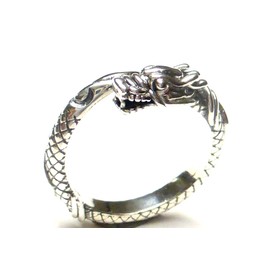 Ring Silver Dragon Ring Size 58 Naga Ring Open Adjustable Solid Sterling Silver, Sterling Silver, No Gemstone