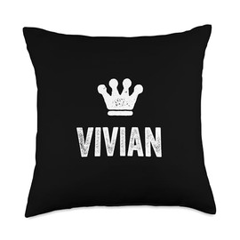 Vivian the Queen / Crown & Name Design - Women Called Vivian Throw Pillow