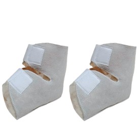 ALLZSMOOTHLY Genuine Sheepskin Heel Protector,100% Australian Merino Sheepskin Ankle Protectors, Featuring Adjustable Hook and Loop Straps（Pair