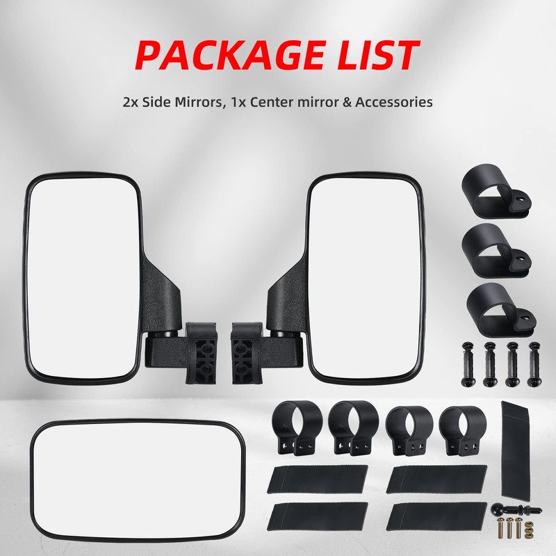 OFIG UTV Side Mirrors And UTV Center Mirror for 1.6"