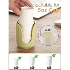 ABRUTY Bathroom Cup Dispenser, 3oz-4oz Ceramic Paper Cup Holder, Small Countertop Mouthwash Dixie Cups Accessories, for Vanity Countertops, Bathroom, Kitchen, and Dining Room