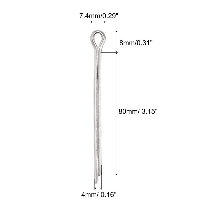 sourcing map Pack of 15 Split Splint Pins 4 x