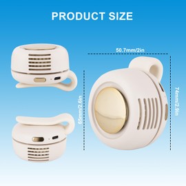 STILTOOL Small Clip Fan 3 Speeds Mini Whirlwind Fans Portable Silent Mini Bladeless Fan Clip On Suitable for Outdoor & Travel & Office, Travel Accessories (White)
