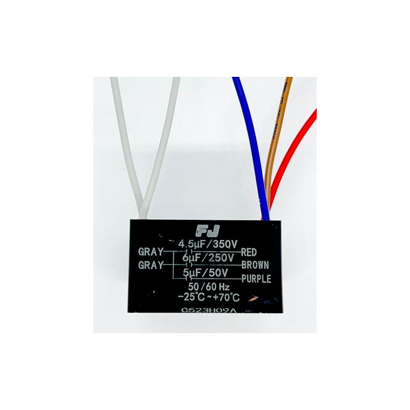 CEILING FAN CAPACITOR CBB61 4.5uf+6uf+5uf 5 WIRE