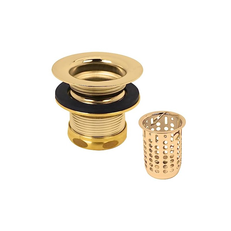 Westbrass Junior Basket Style Bar Sink Strainer, Polished Brass, D218-01