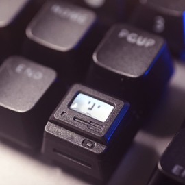 Cmokifuly Cute Keycap,Custom 3D Keycap ESC Key R4 Profile Shine-through Keycap for Mechanical Keyboard,Retro Mini Gaming Pad Keycap (Black)