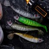 Dr.Fish 3pcs Soft Fishing Lures Jig Head with Paddle Tail